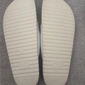 Time and Tru White and Brown Sandals